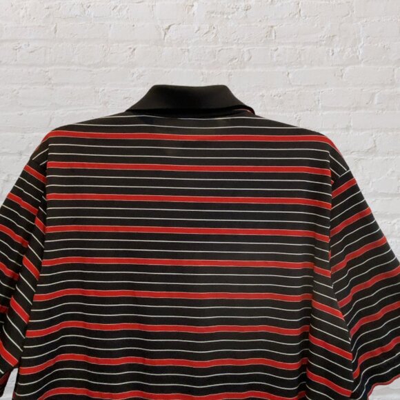 FILA SPORT -- Large Man's Polo Shirt, Red/Black Stripe, Breast Pocket, Buttons - Picture 7 of 9
